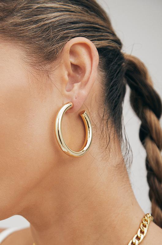 ALARA GOLD PLATED C SHAPE EARRINGS