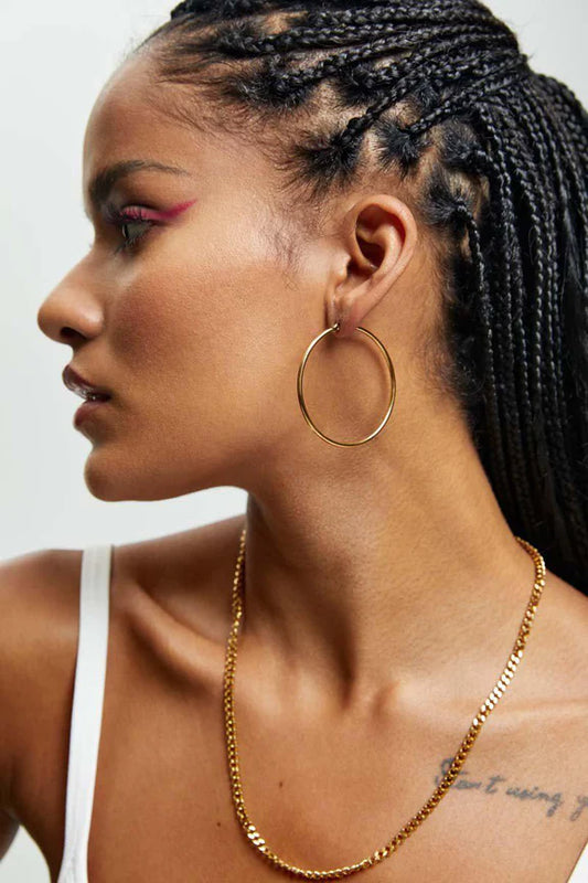 SOYA GOLD PLATED HOOP EARRING