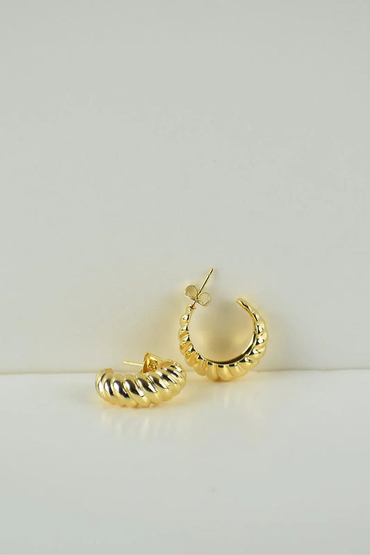 HONEY THICK RIBBED OPEN HOOPS